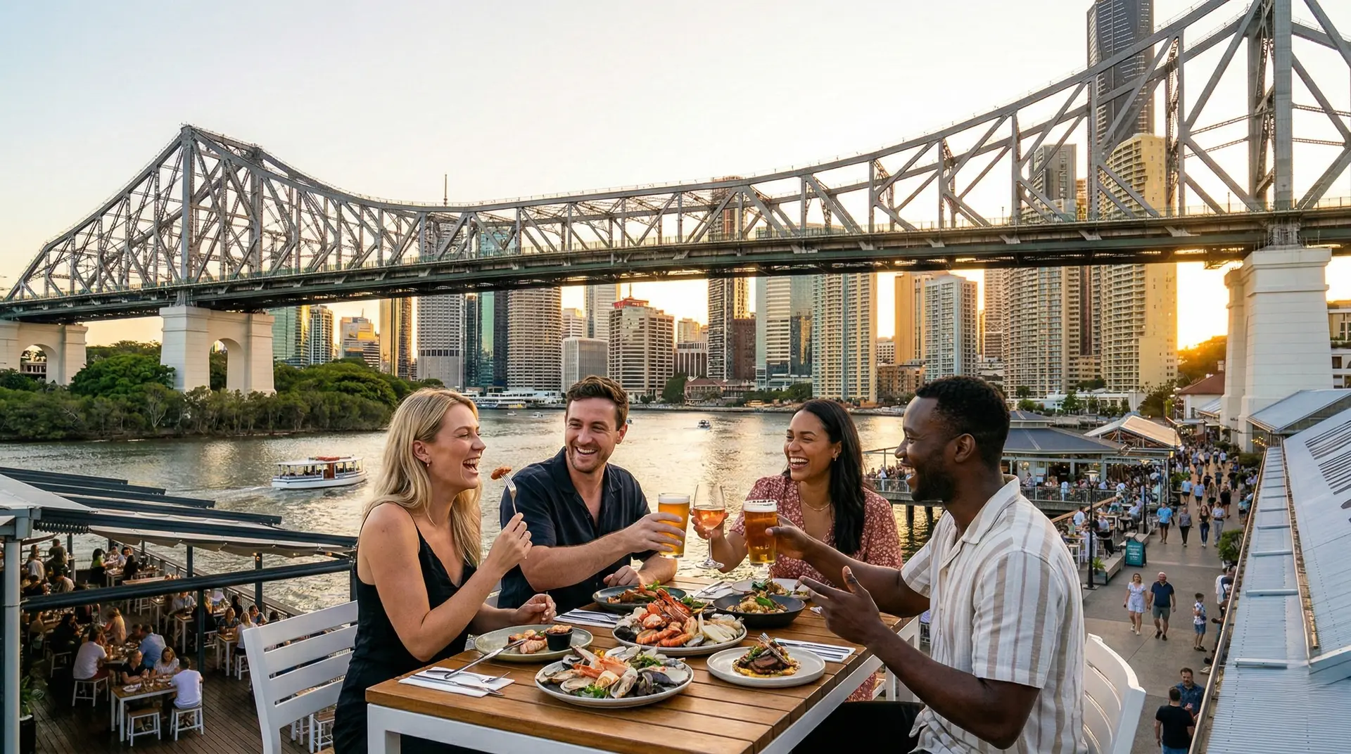 Howard Smith Wharves Brisbane riverside dining and city views