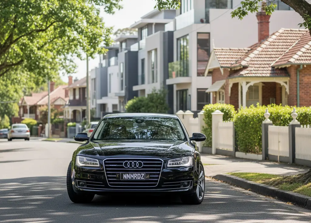 MNMRiDEZ chauffeur car picking up passenger in Ivanhoe for Melbourne Airport transfer