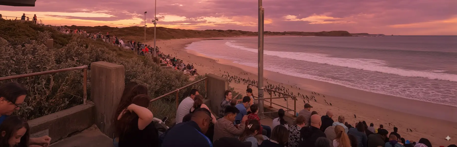 Phillip Island Penguin Parade from viewing stands