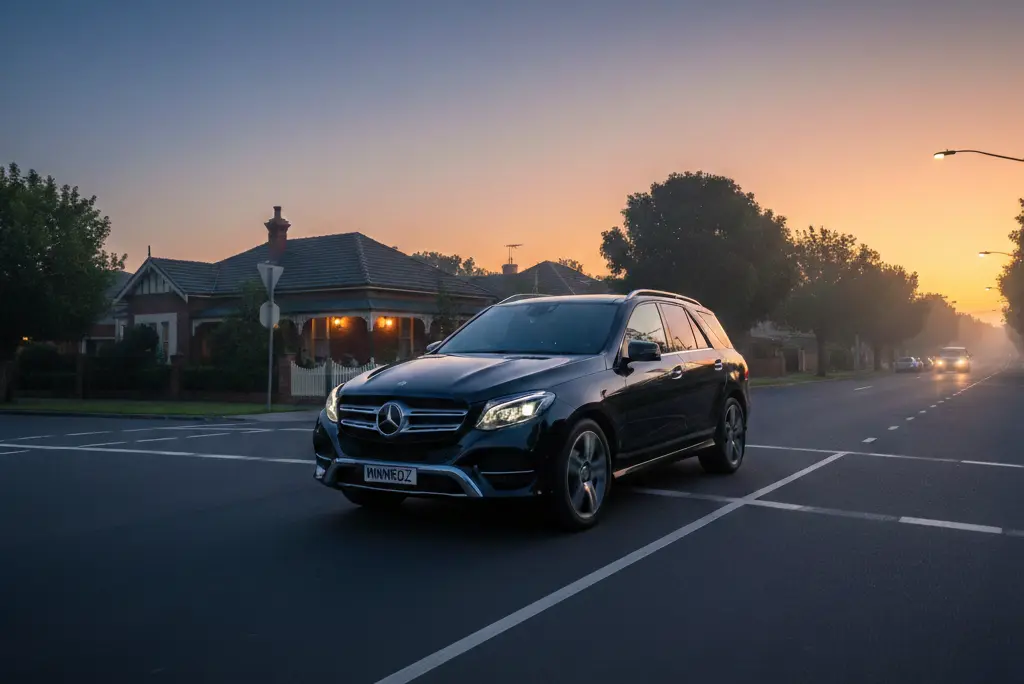 Premium SUV departing Camberwell at dawn